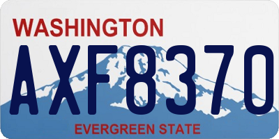 WA license plate AXF8370