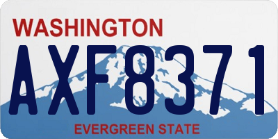 WA license plate AXF8371