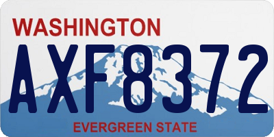 WA license plate AXF8372
