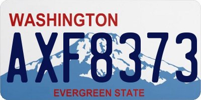 WA license plate AXF8373