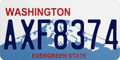 WA license plate AXF8374