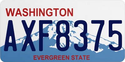 WA license plate AXF8375