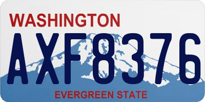 WA license plate AXF8376