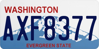 WA license plate AXF8377
