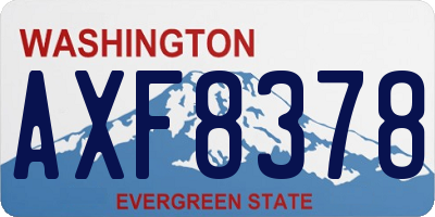 WA license plate AXF8378