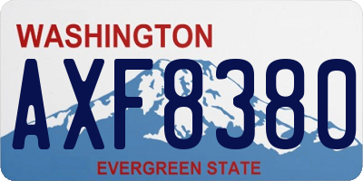 WA license plate AXF8380