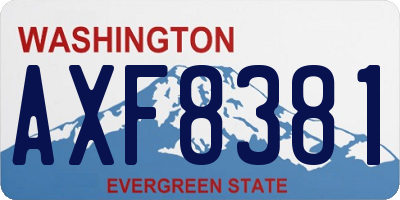 WA license plate AXF8381