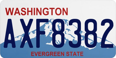 WA license plate AXF8382