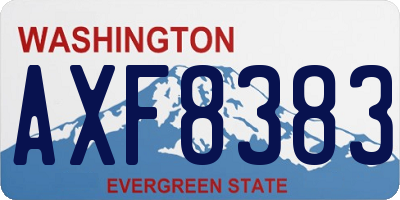 WA license plate AXF8383