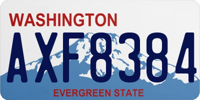 WA license plate AXF8384