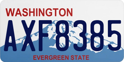 WA license plate AXF8385