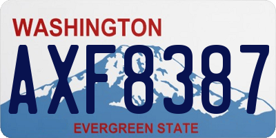WA license plate AXF8387