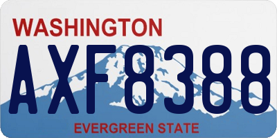 WA license plate AXF8388
