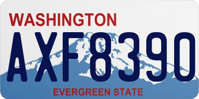 WA license plate AXF8390