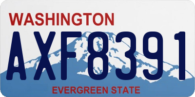 WA license plate AXF8391
