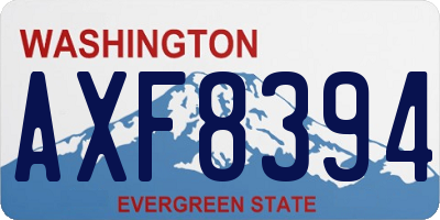 WA license plate AXF8394