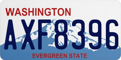 WA license plate AXF8396