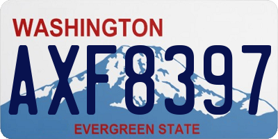 WA license plate AXF8397