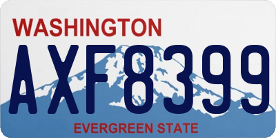 WA license plate AXF8399