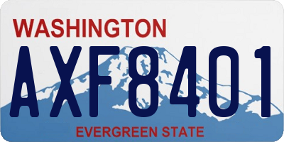 WA license plate AXF8401