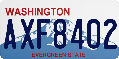 WA license plate AXF8402