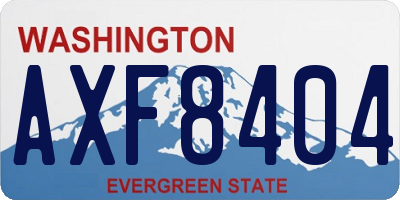 WA license plate AXF8404
