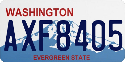 WA license plate AXF8405