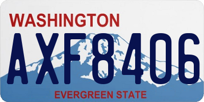 WA license plate AXF8406