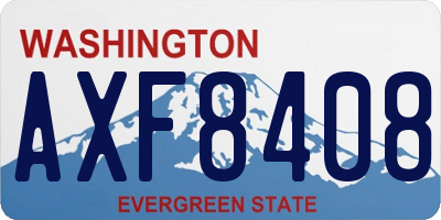 WA license plate AXF8408