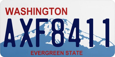 WA license plate AXF8411