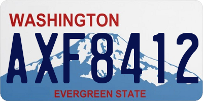 WA license plate AXF8412