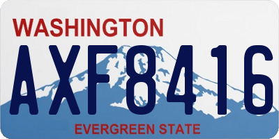 WA license plate AXF8416