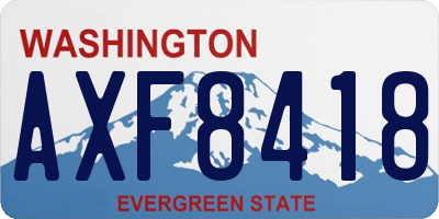 WA license plate AXF8418