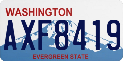 WA license plate AXF8419