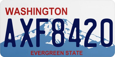 WA license plate AXF8420