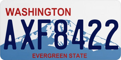 WA license plate AXF8422