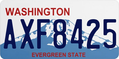 WA license plate AXF8425