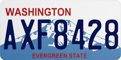 WA license plate AXF8428