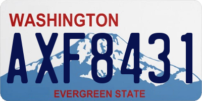 WA license plate AXF8431