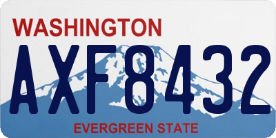 WA license plate AXF8432