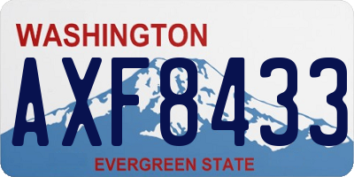 WA license plate AXF8433