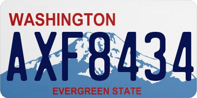WA license plate AXF8434