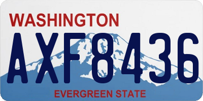 WA license plate AXF8436