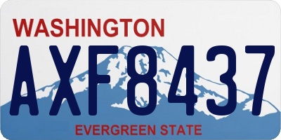 WA license plate AXF8437