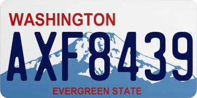 WA license plate AXF8439