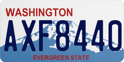 WA license plate AXF8440