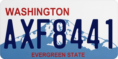 WA license plate AXF8441