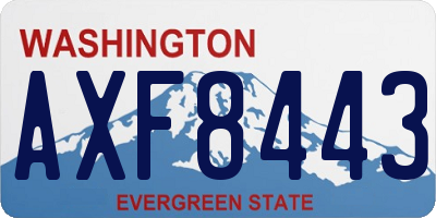 WA license plate AXF8443