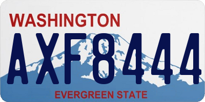 WA license plate AXF8444
