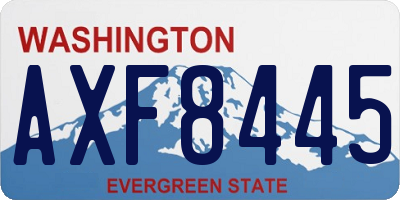 WA license plate AXF8445